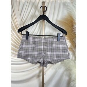 Free People Micro Shorts‎ Plaid Trouser Shorts Summer Boho Preppy Medium(10)